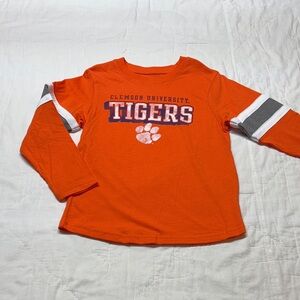 Clemson University Tigers NWT Orange Long Sleeve Varsity Stripe Tee Youth 6/7
